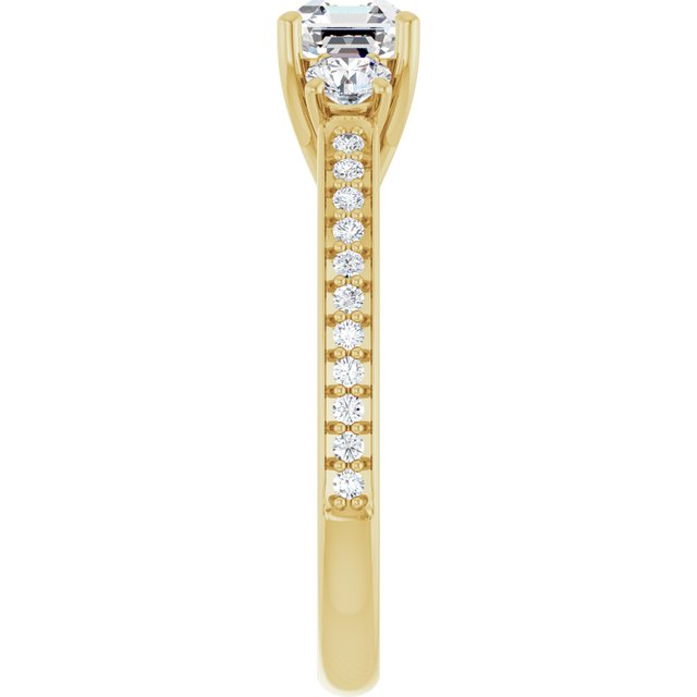 asscher-14K Yellow gold