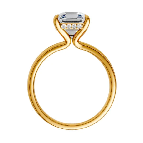asscher-14k yellow gold|asscher-18k yellow gold