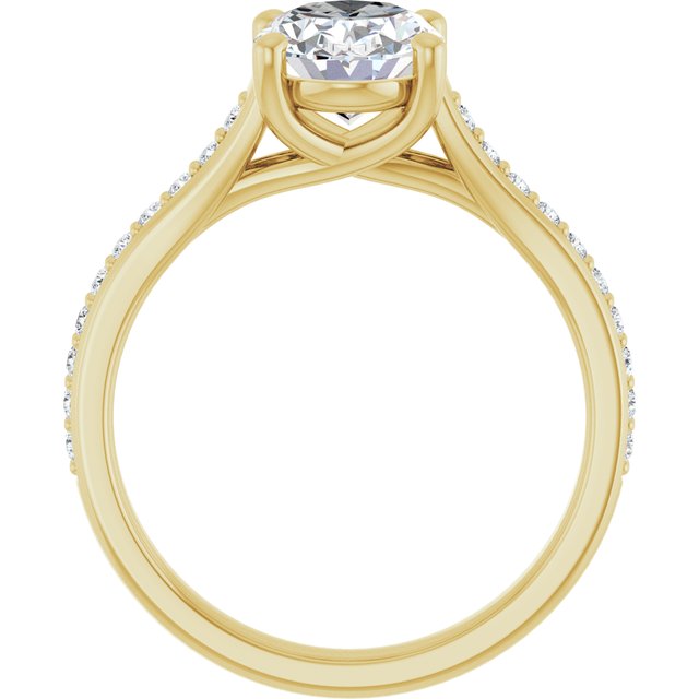oval-14K Yellow gold