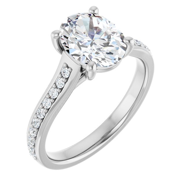 oval-14K White gold
