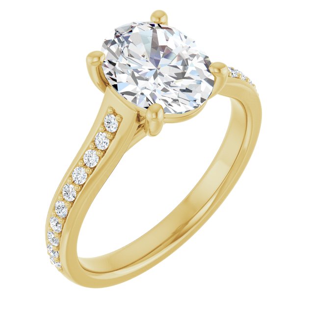 oval-10K Yellow gold