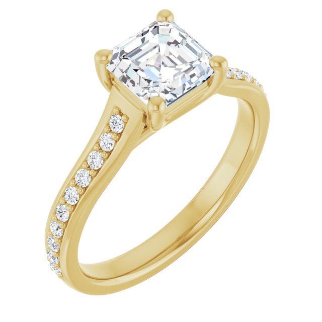 asscher-10K Yellow gold
