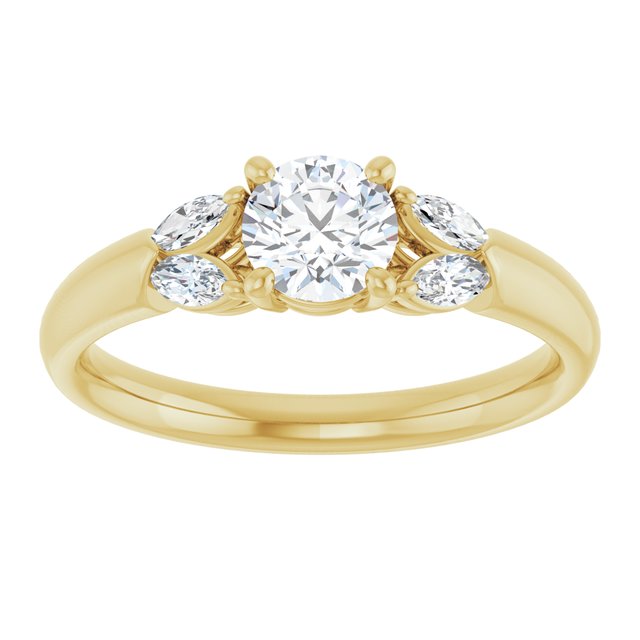 round-18K Yellow gold