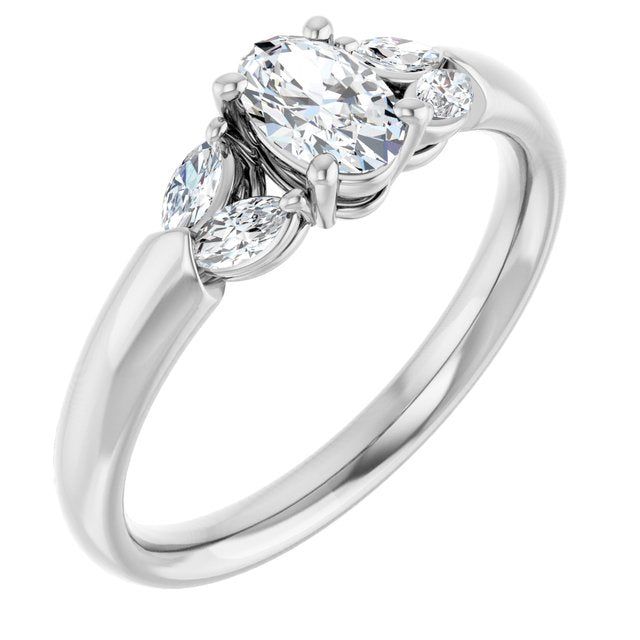 oval-18K White gold