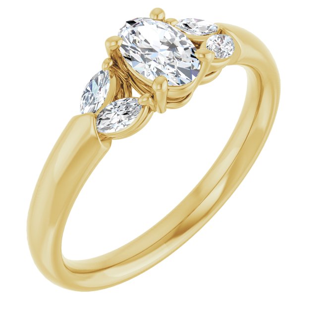 oval-10K Yellow gold