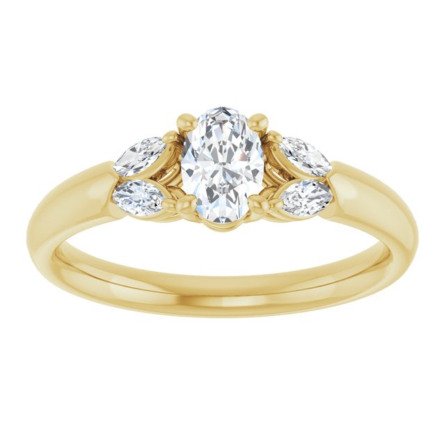 oval-14K Yellow gold