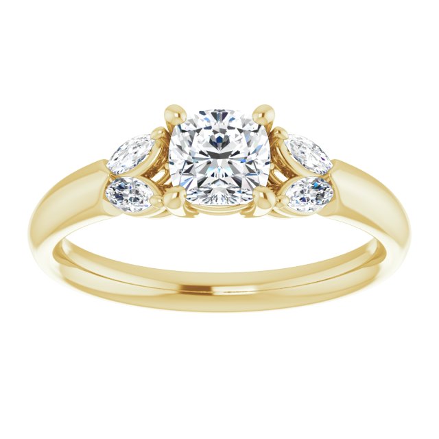 cushion-14K Yellow gold