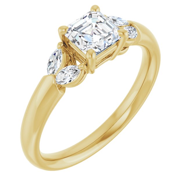 asscher-10K Yellow gold