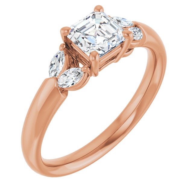asscher-10K Rose gold