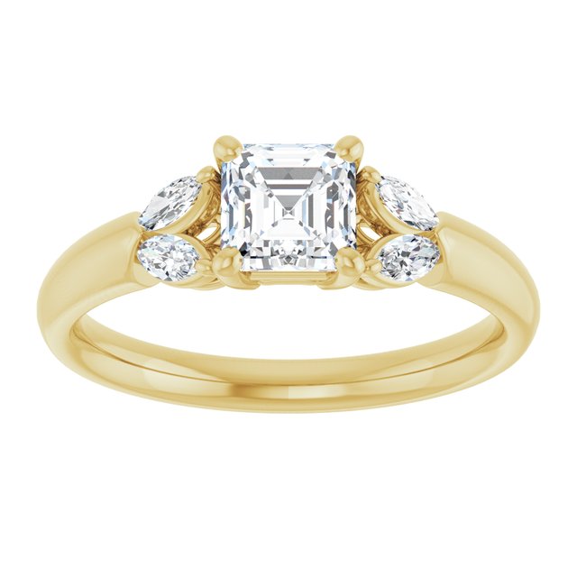 asscher-18K Yellow gold