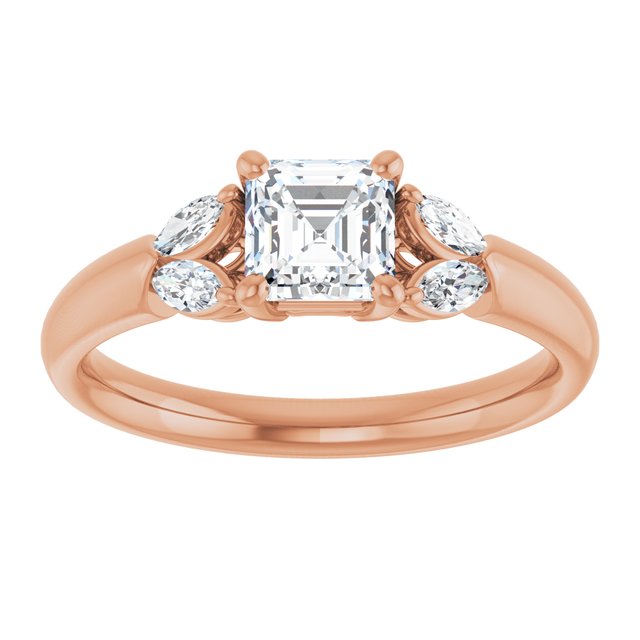 asscher-10K Rose gold