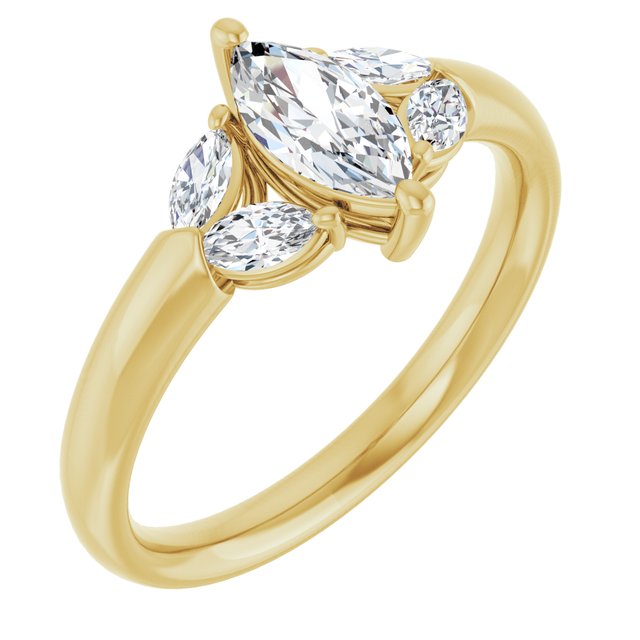 marquise-10K Yellow gold