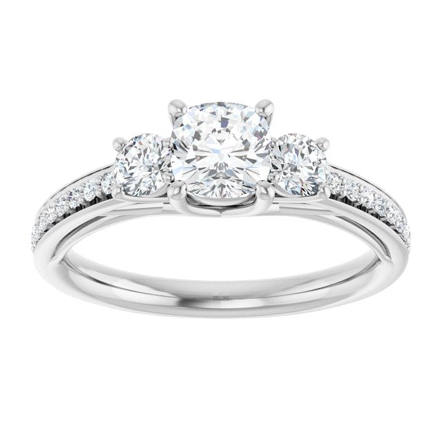 cushion-14K White gold