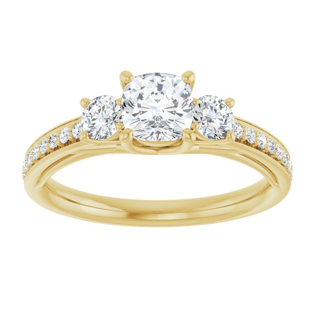 cushion-14K Yellow gold