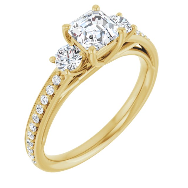 asscher-14K Yellow gold