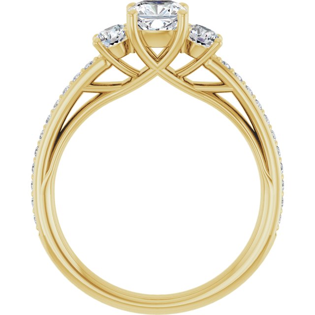cushion-14K Yellow gold