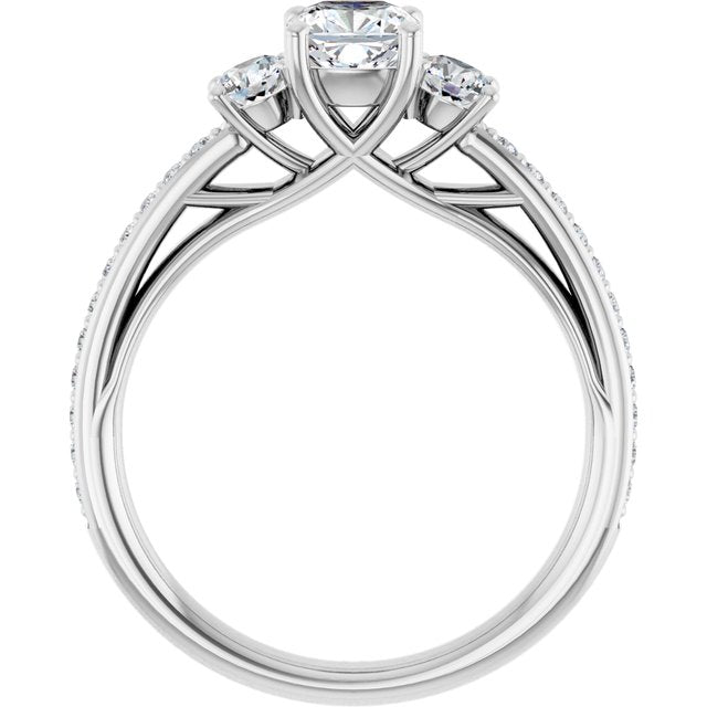 cushion-14K White gold