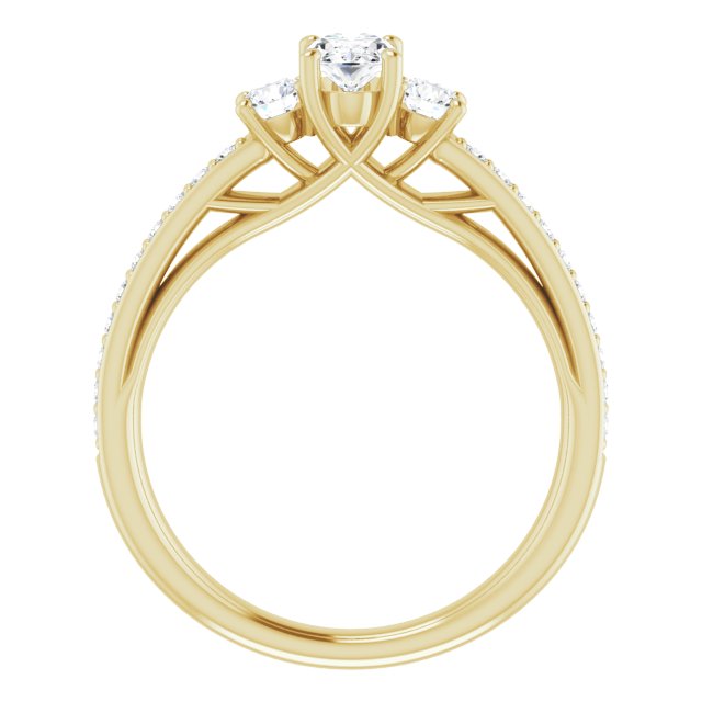oval-14K Yellow gold