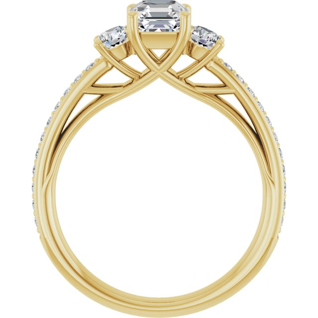 asscher-14K Yellow gold