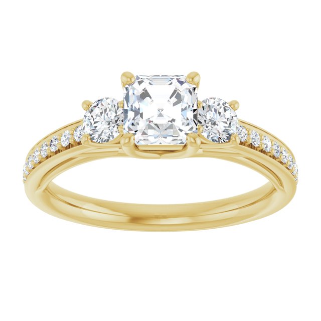 asscher-14K Yellow gold