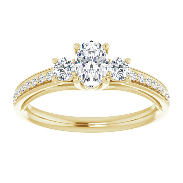 oval-14K Yellow gold