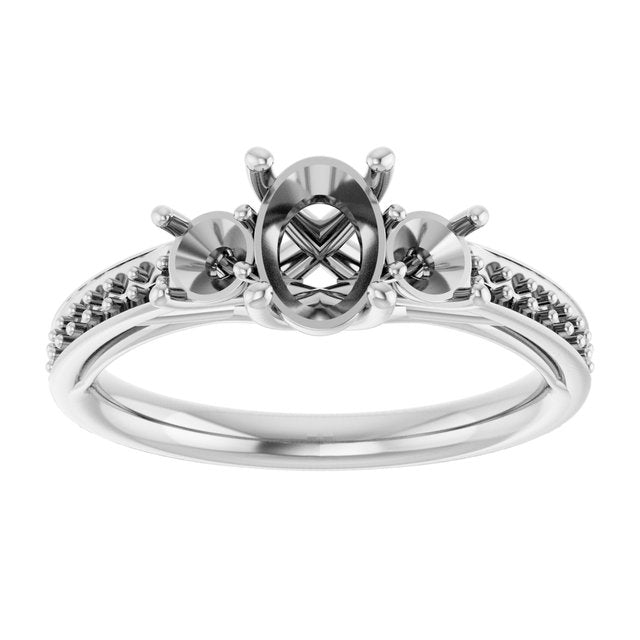 oval-14K White gold