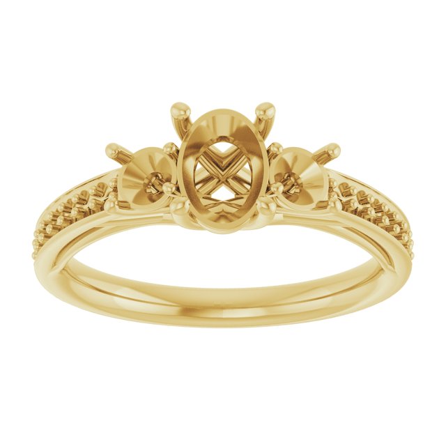 oval-10K Yellow gold