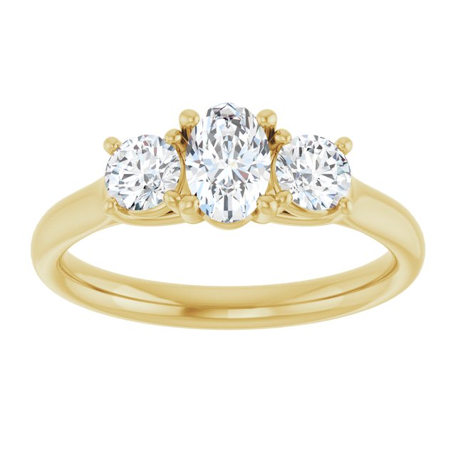 oval-14K Yellow gold