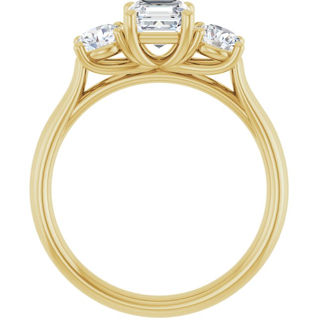 asscher-14K Yellow gold
