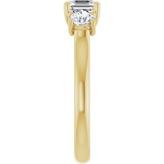 asscher-14K Yellow gold