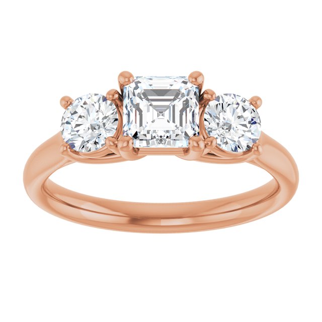 asscher-14K Rose gold