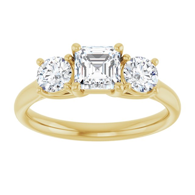 asscher-14K Yellow gold