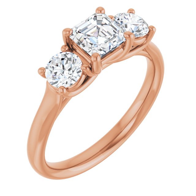 asscher-14K Rose gold