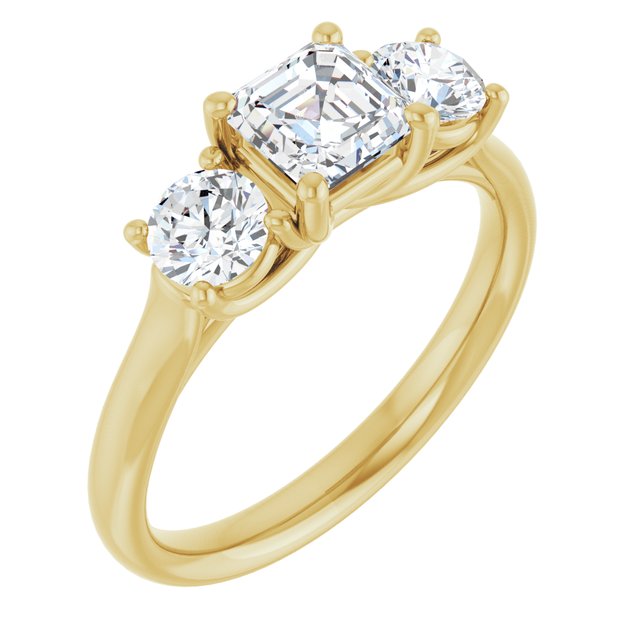 asscher-14K Yellow gold
