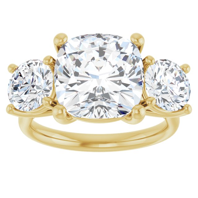 cushion-14K Yellow gold