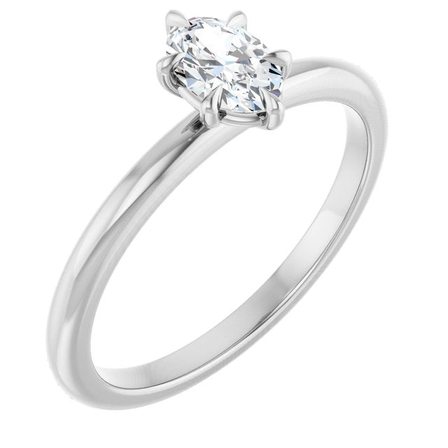 oval-14K White gold