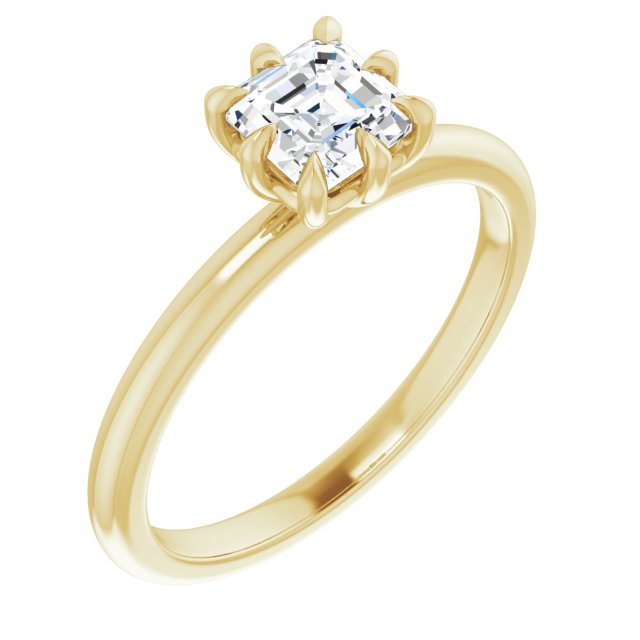 asscher-10K Yellow gold