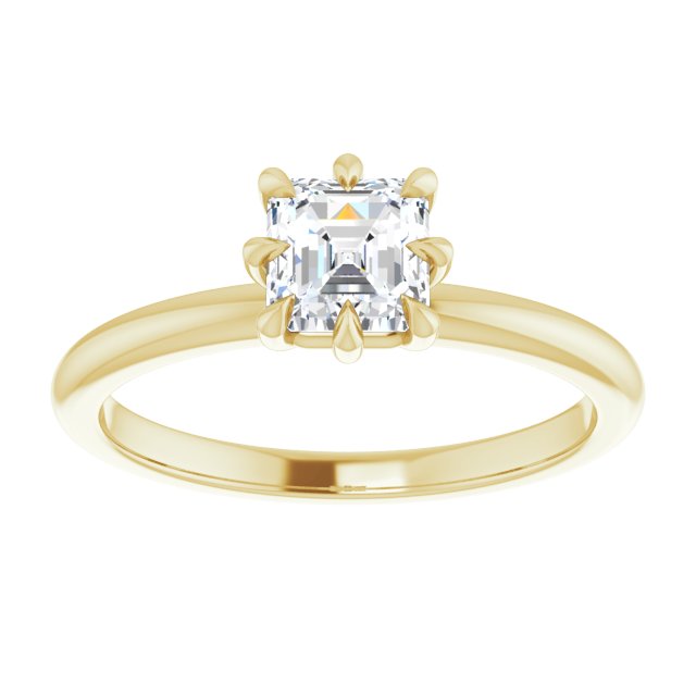 asscher-10K Yellow gold