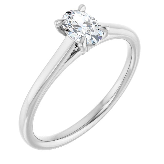 oval-14K White gold