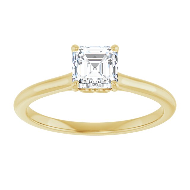 asscher-10K Yellow gold