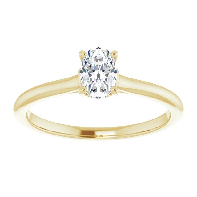 oval-10K Yellow gold