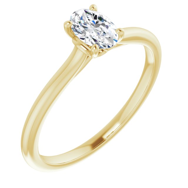 oval-18K Yellow gold