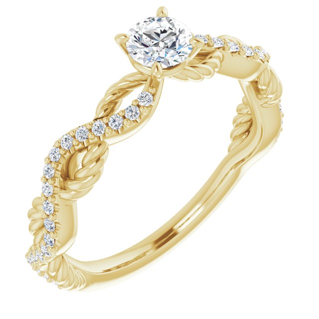 round-18K Yellow gold