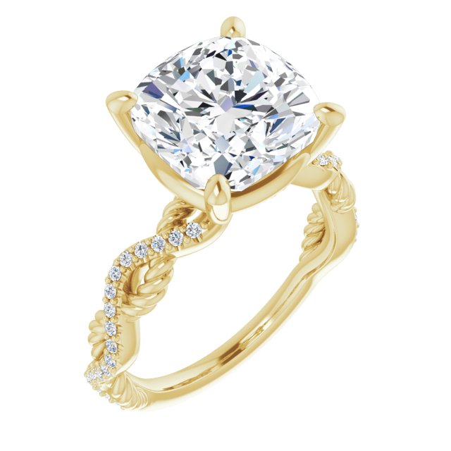 cushion-14K Yellow gold