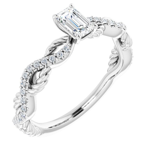 emerald-14K White gold