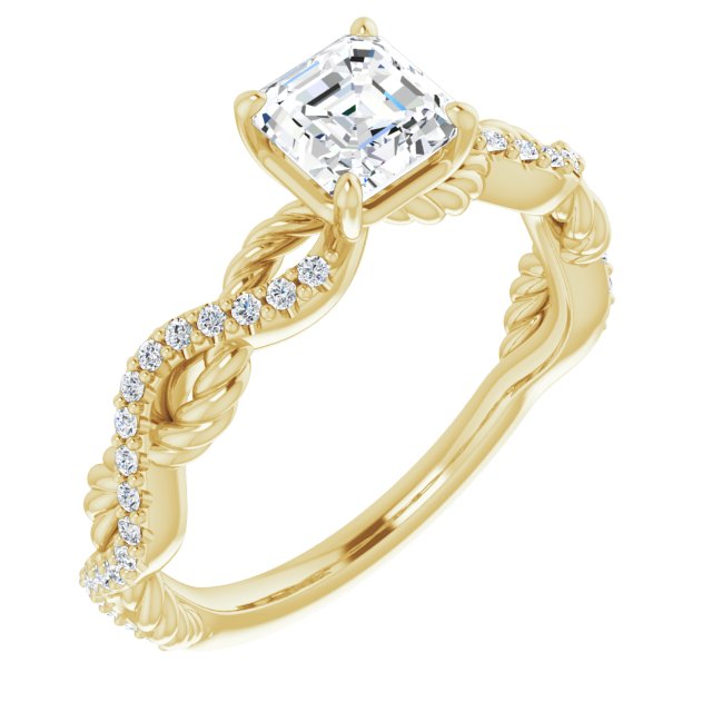 asscher-18K Yellow gold