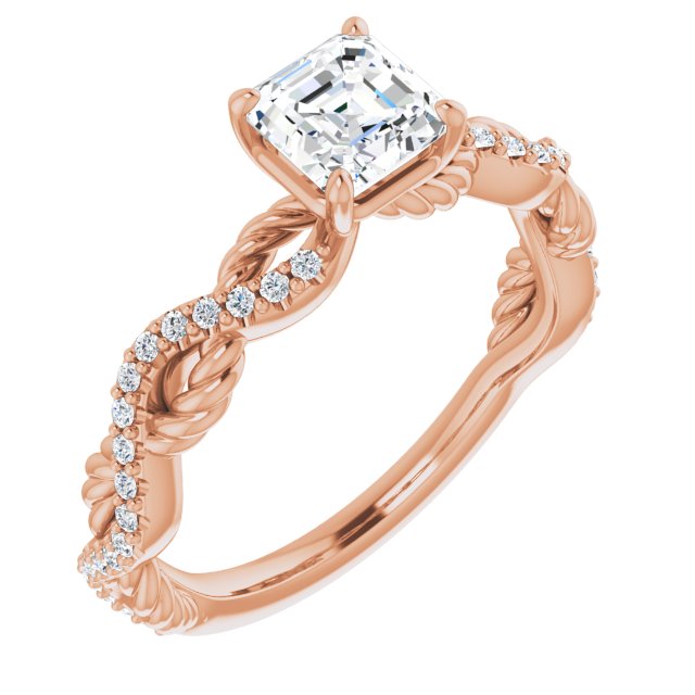 asscher-14K Rose gold