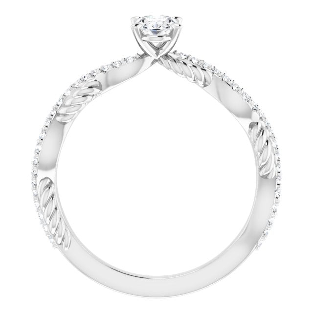oval-14K White gold