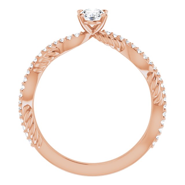 oval-14K Rose gold