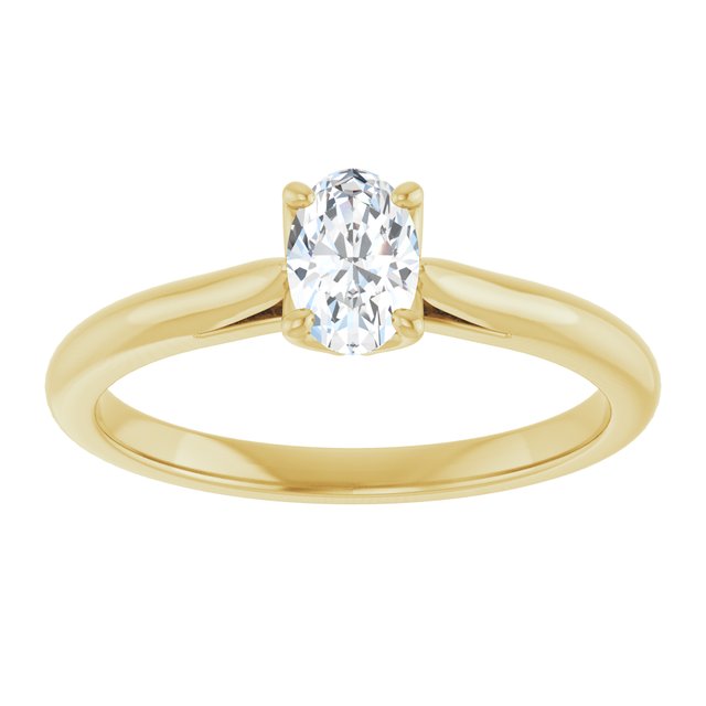oval-10K Yellow gold